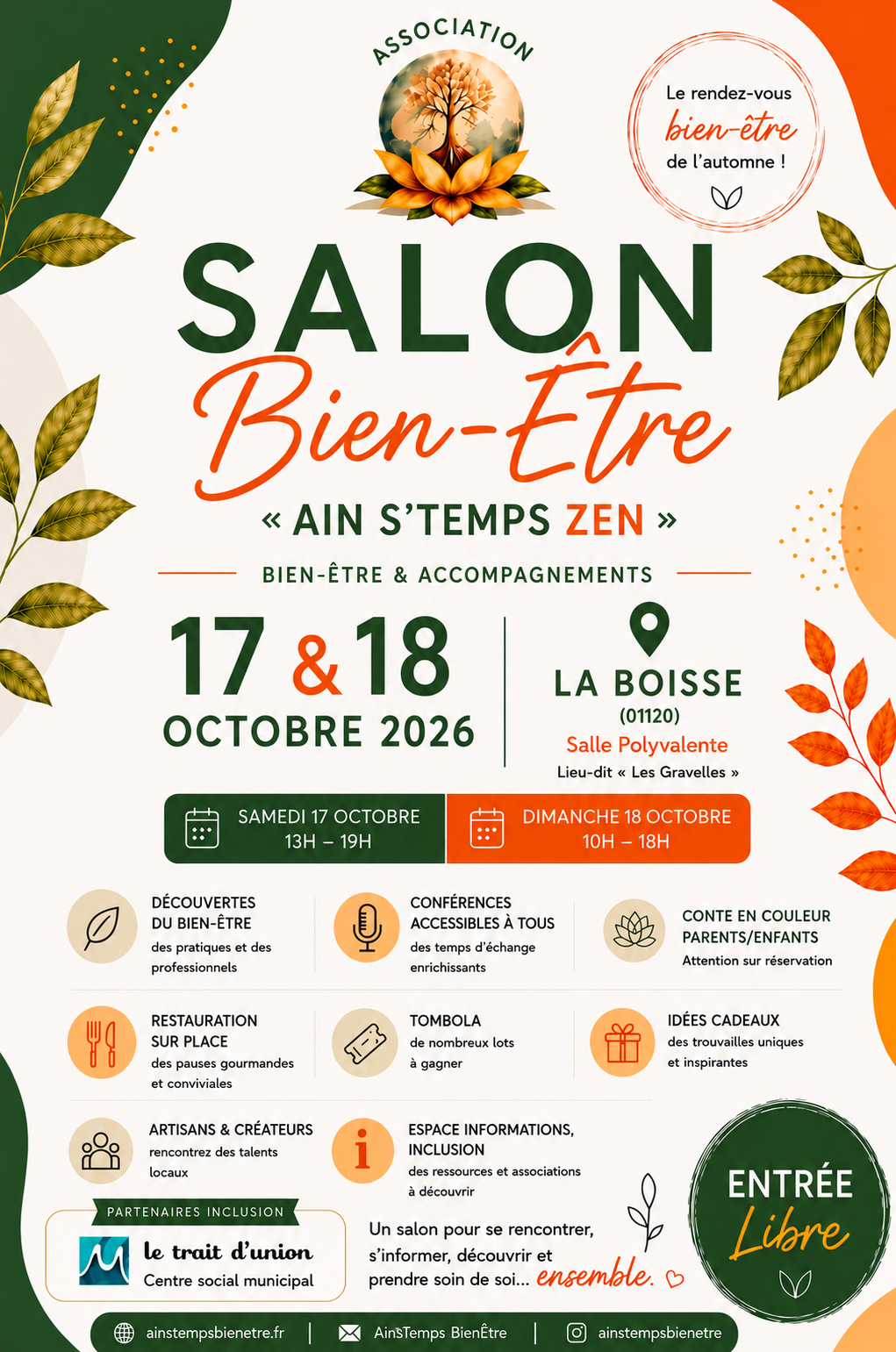 Affiche du Salon Bien-Être Ain S’Temps Zen à La Boisse