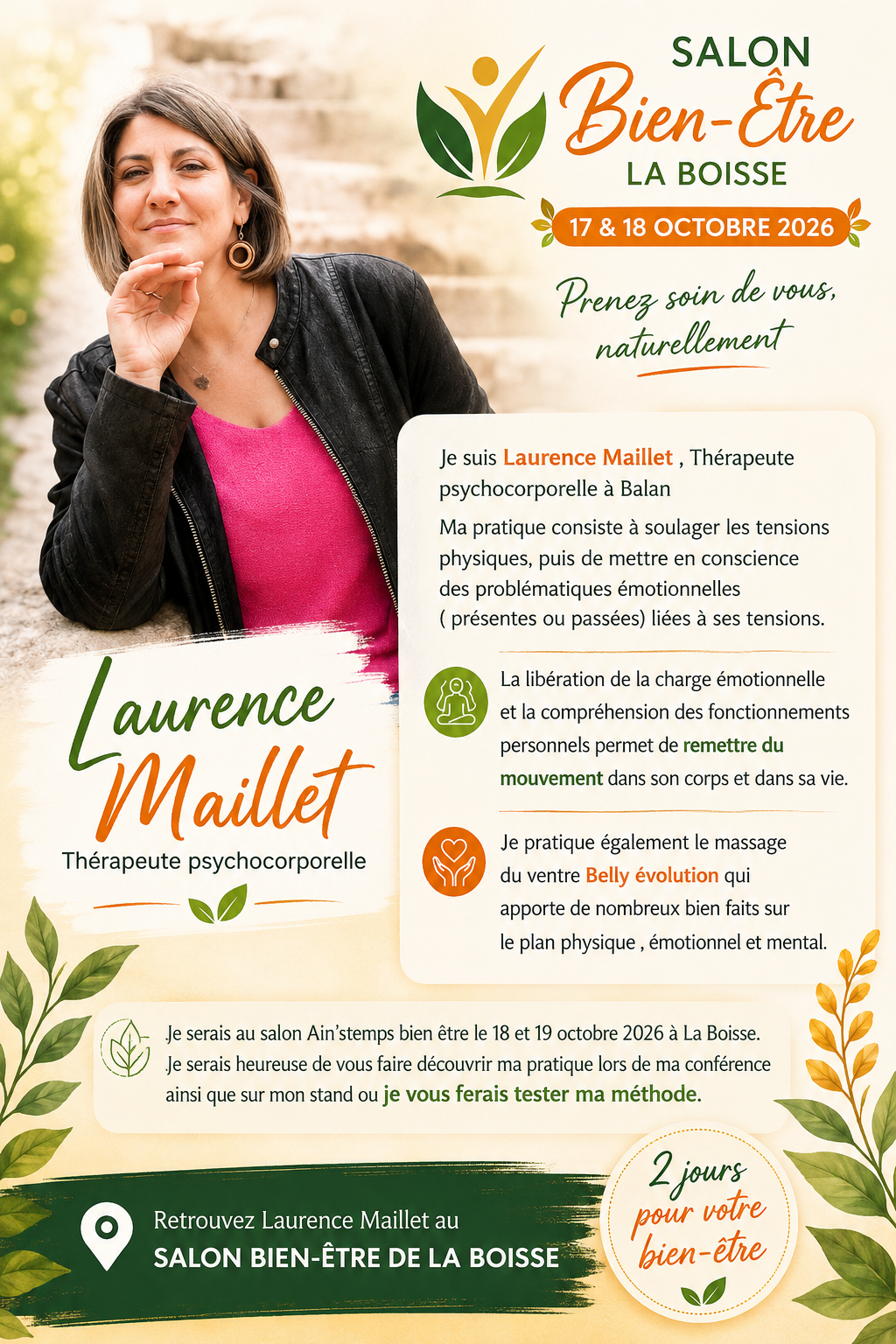 Laurence Maillet, thérapeute psychocorporelle au Salon Bien-Être de La Boisse